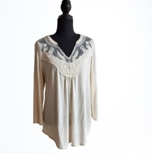 ADIVA NATURAL WHITE YOKE TOP ( SIZE M)